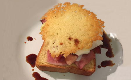 Ham and Cheese Open Face Sandwich