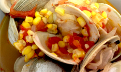 Summer Clam Soup with Corn and Tomato 