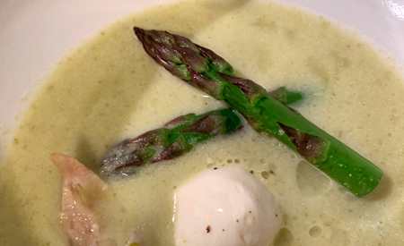 Creamy Asparagus Soup﻿ with Chicken
