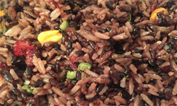 Black Rice with Cranberries,  	Capers and Peanuts